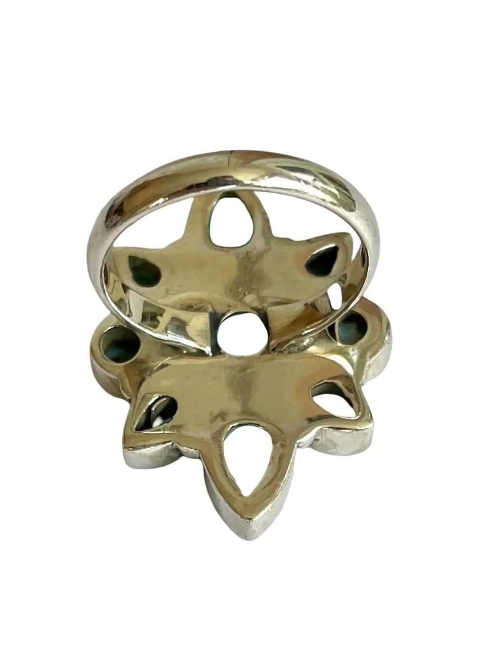 NWOT Turquoise And Sterling Silver Cluster Ring Size 8